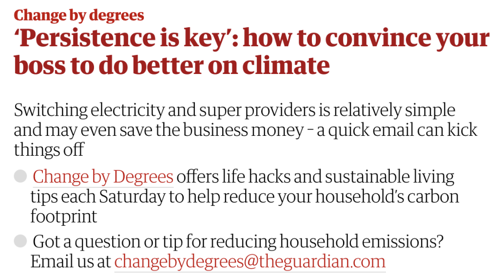 the guardian how to convince your boss to do better on climate