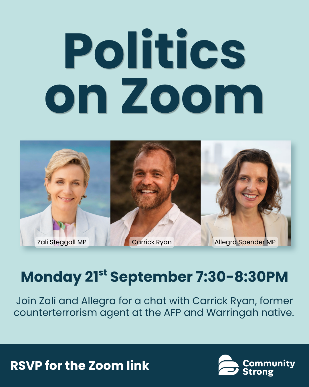 Politics on Zoom: Allegra and Zali with Carrick Ryan