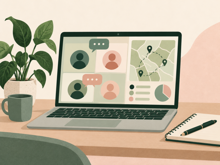 Illustration representing an online campaign strategy consultation