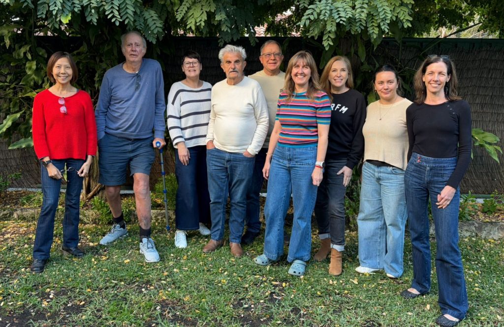 Photo of the 9 core group members after an initial brainstorming session