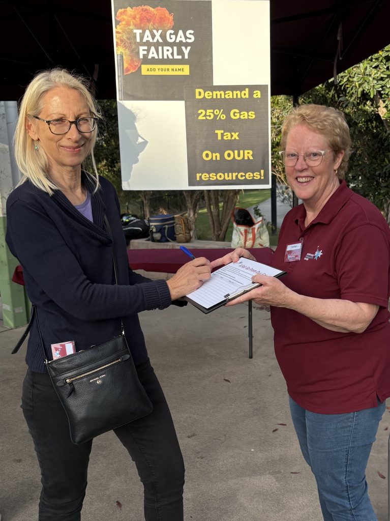 NCV volunteers collecting signatures for a petition at Petrie