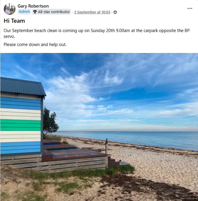 Kim attending: Beach Patrol Safety Beach / Dromana